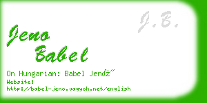 jeno babel business card